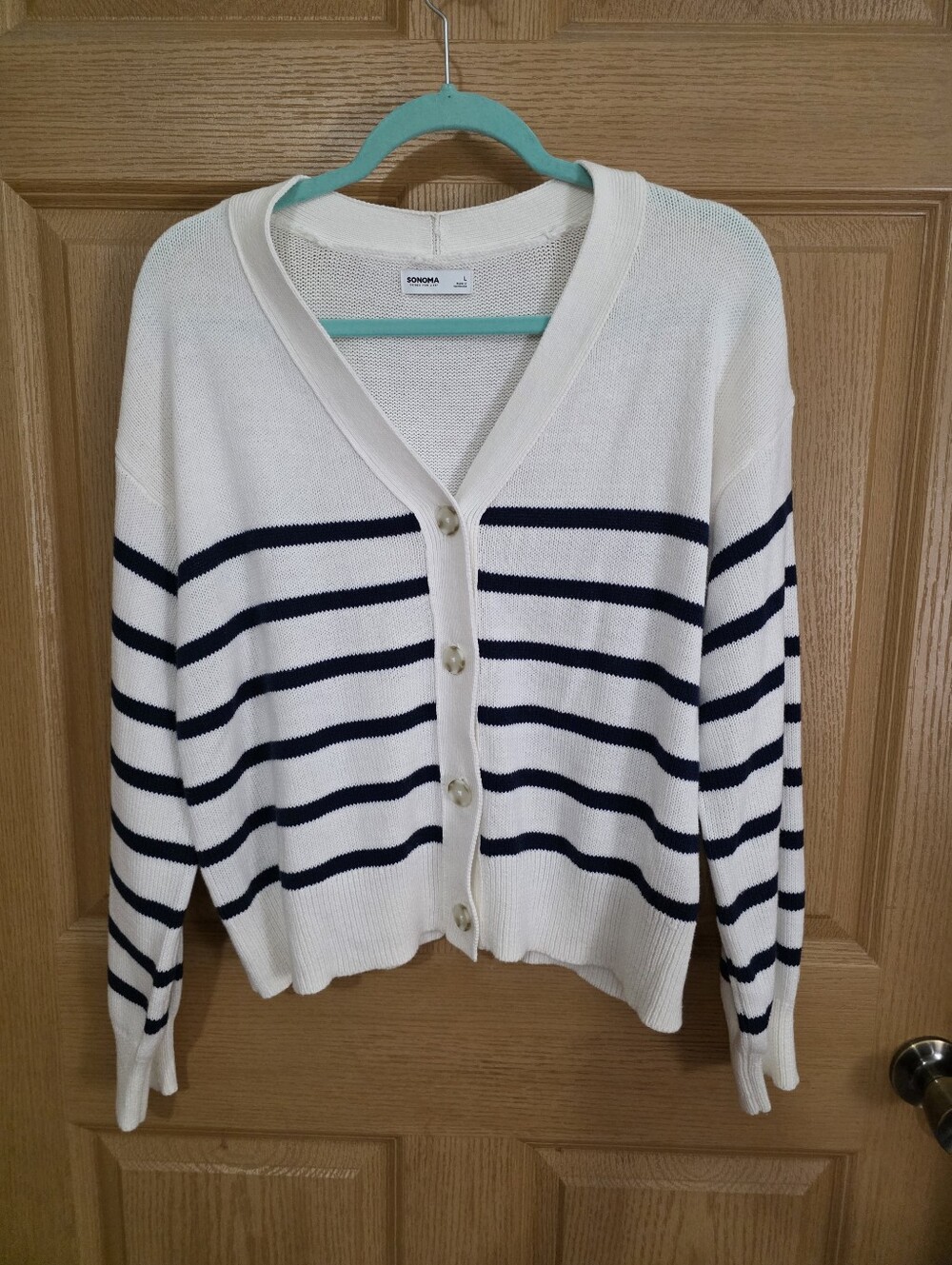 Sonoma Goods for Life Navy Stripe Cardigan NWOT